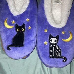 Black cat slippers